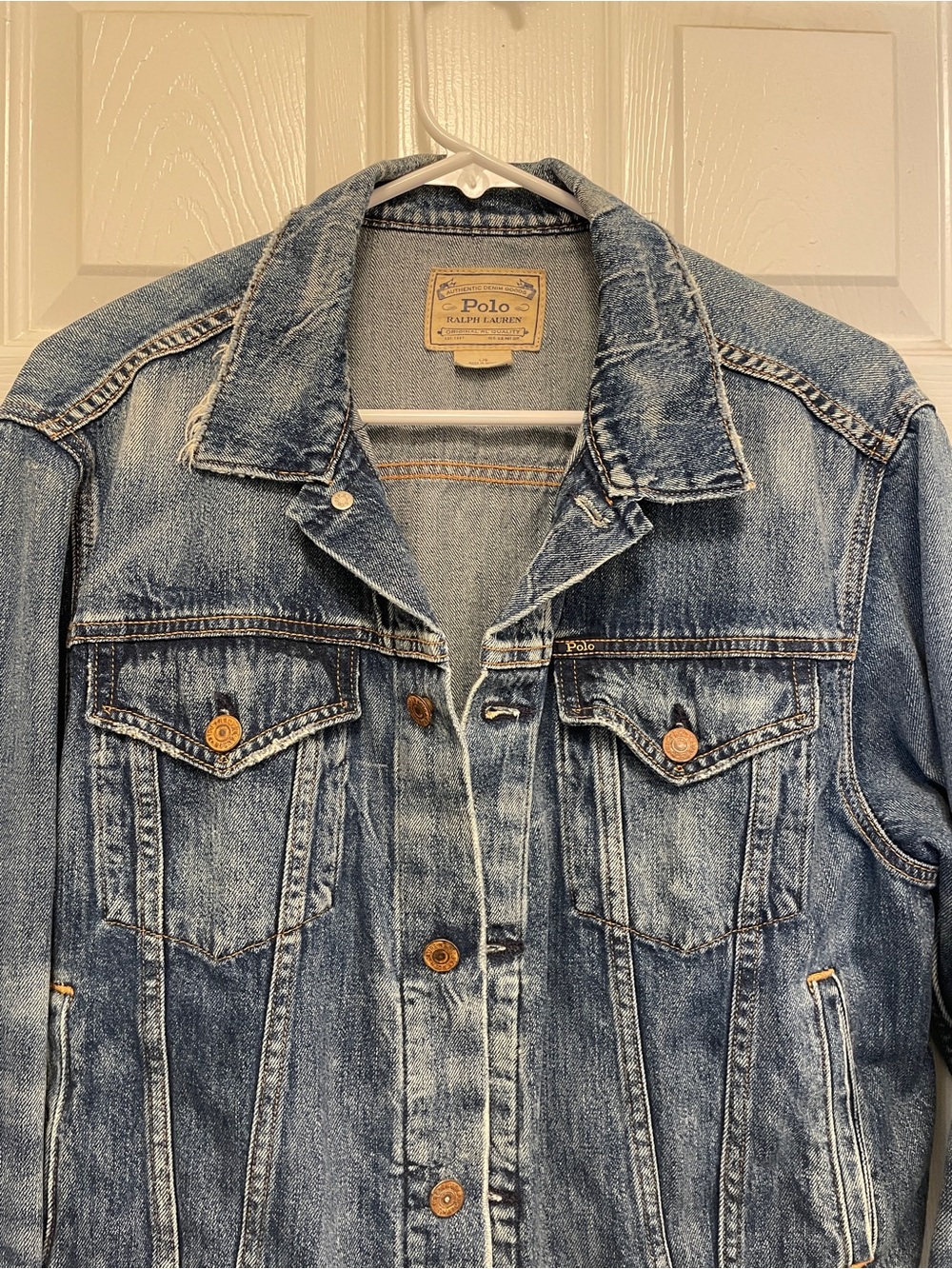 Polo by Ralph Lauren Distressed Blue Denim Jean Jacket - Picture 5 of 5